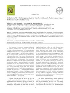 Evaluation of Cry IIa transgenic chickpea lines for resistance to ...