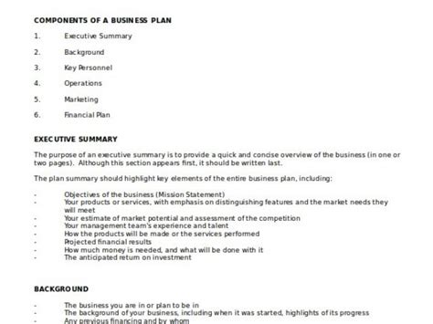 Business Plan Template Free Word Document 的图像结果