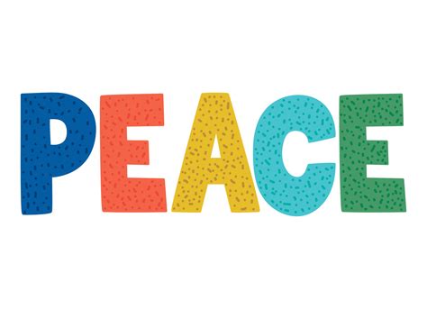 colored peace lettering 21388410 Vector Art at Vecteezy