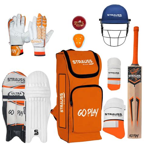 Buy Strauss Kashmir Willow Leather Cricket Kit - Full Size – StraussSport