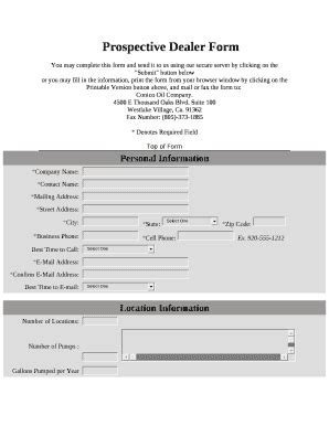 Prospective Dealer Doc Template | pdfFiller