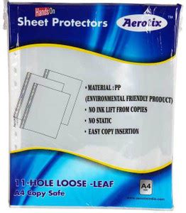 HANDSON SHEET PROTECTORS AEROTIX™ 11-HOLE LOOSE LEAF A4 COPY SAFE(OT ...