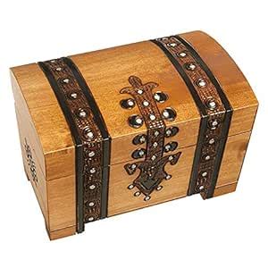 Buy Natural Linden Wood Scout Treasure Chest with Lock and Key Online ...