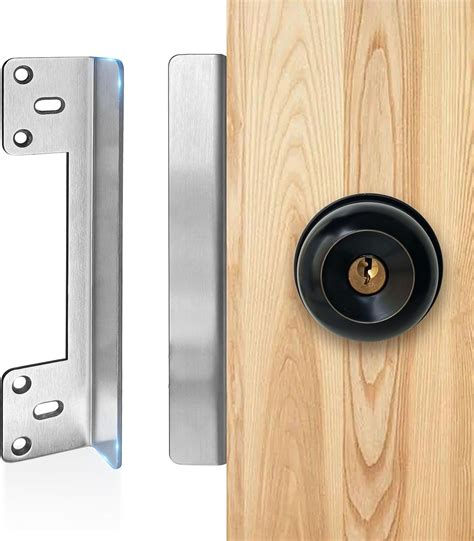 Amazon.com: MOSECYOU Door Latch Guard Plate 7” with 1” Offset Cover, Satin Nickel, Outswing Door ...
