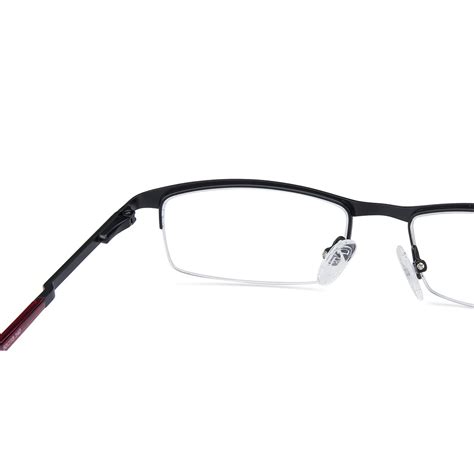 Buy Black Matte Black Maroon Transparent Half Rim Rectangle Vincent ...