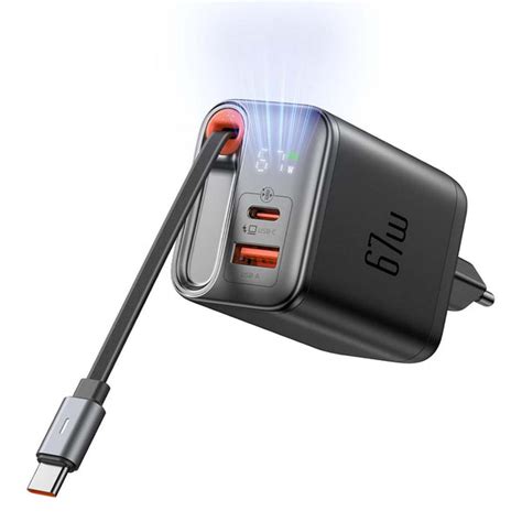 Mcdodo- 67W PD GaN Charger with Type-C Retractable Cable | Concept Kart