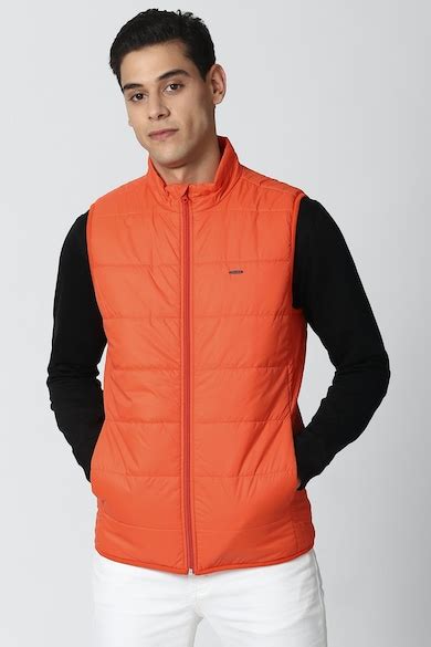Buy Men Orange Textured Casual Jacket Online - 627481 | Peter England