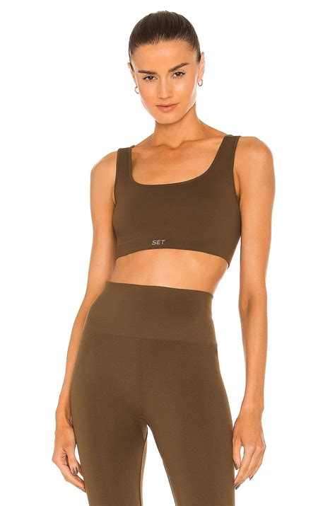 SET Active X REVOLVE Box Cut Sports Bra in Brush | REVOLVE