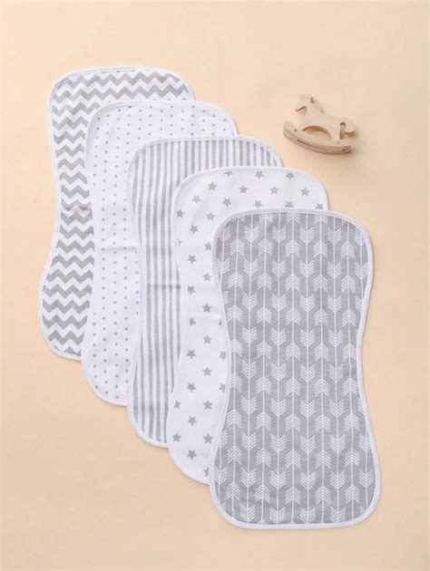 5pcs Baby Burp Cloths, Waterproof Soft Absorbent Anti-Spit Up Bibs ...