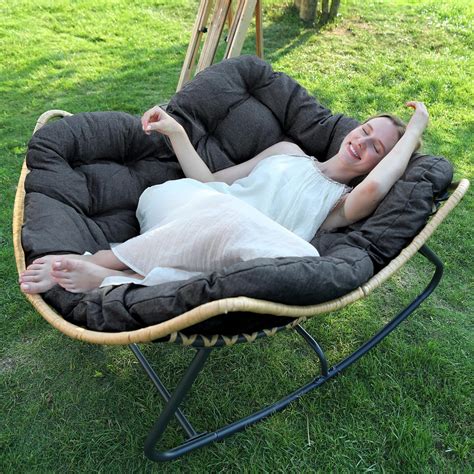 Amazon.com: LEYCAY Outdoor Patio Rocking Chair, Royal Papasan Chair ...