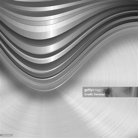 Abstract Gray Shade Engraved Glossy Wavy Bands With Brushed Silver ...