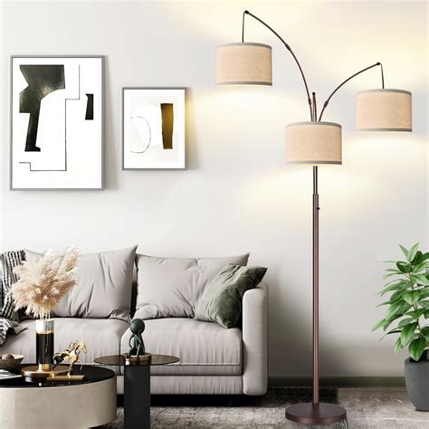 Dimmable Floor Lamp - 3 Lights Arc Floor Lamps for Living Room, 1000LM ...
