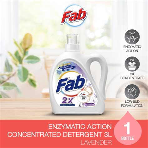 Fab 2x Low Suds Laundry Detergent - Lavender (3L) | Shopee Malaysia