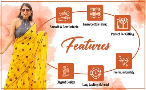 Buy Sidhidata Women's Polka Dot Printed Linen Cotton Saree With ...