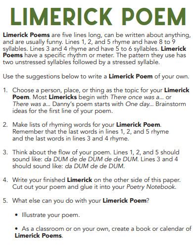 Image result for Limerick Poem Examples