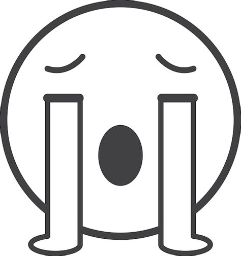 Crying face emoji illustration in minimal style | Premium Vector