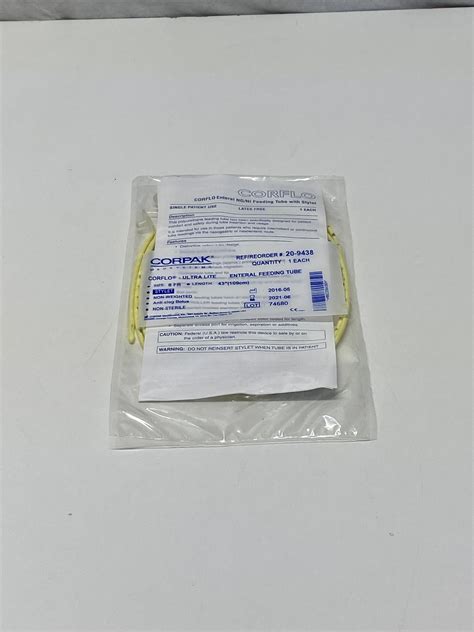 New CORPAK Lot of 2 Corflo Ultra Lite Enteral Feeding Tube 20-9438 Exp ...