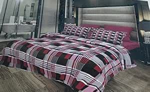 Buy COUTURE STYLEZ Cotton Double Bed Sheet Pink Checks Online at Low ...