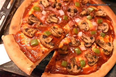 Whole Wheat mushroom pizza in OTG