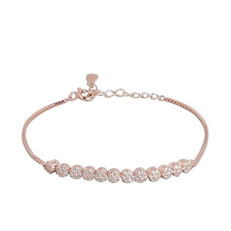 Buy ZAVYA 925 Sterling Silver Designer Beaded Cubic Zirconia CZ Rose ...