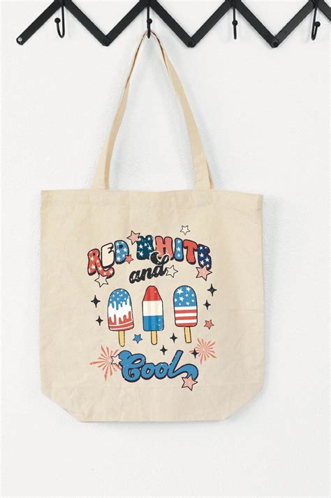 Red White and Cool Tote Bag America Tote Patriotic TB-126 - Etsy