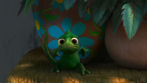 Pascal the Cute Chameleon from Disney’s Tangled Desktop Wallpaper