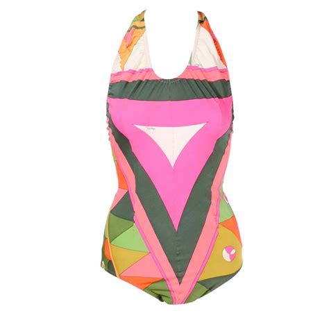 Vintage Pucci Swimsuit Signature Print Size Medium For Sale at 1stDibs ...