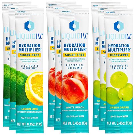 Amazon.com: Liquid IV Sugar Free Variety Pack (9 Sticks) Lemon Lime ...