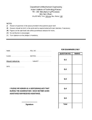 Review questions 1 - TUTORIAL FOR MODULE MANUFACTURING PROCESSES ...