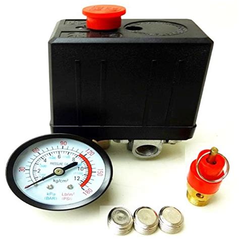 Buy AIR COMPRESSOR PRESSURE SWITCH 1/4" BSP 4 PORT SINGLE PHASE SAFTEY ...