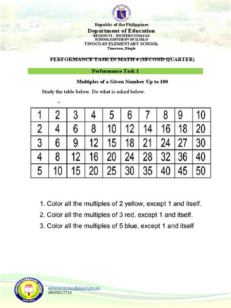 Image result for Performance Task Math Grade 1 Quarter 4