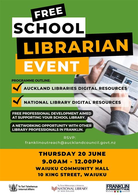 School Librarian Event - Digital Resources, Waiuku Library, Pukekohe ...