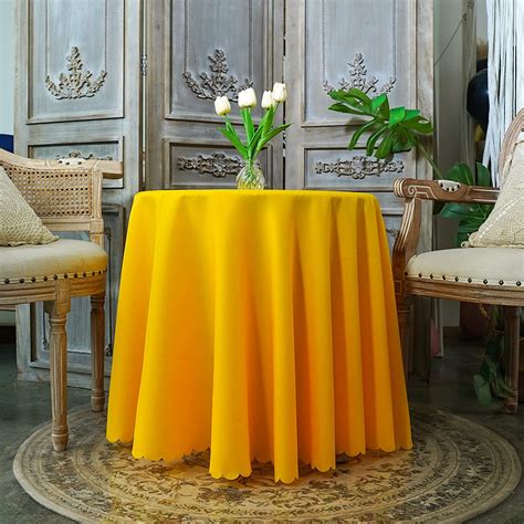 Amazon.com: JYFLZQ Yellow Round Tablecloth 70 Inch for 4 Foot Tables ...