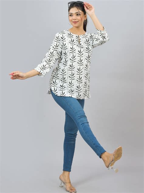 Pack Of 2 Womens Regular Fit Black Leaf And Maroon Vector Printed Tops ...