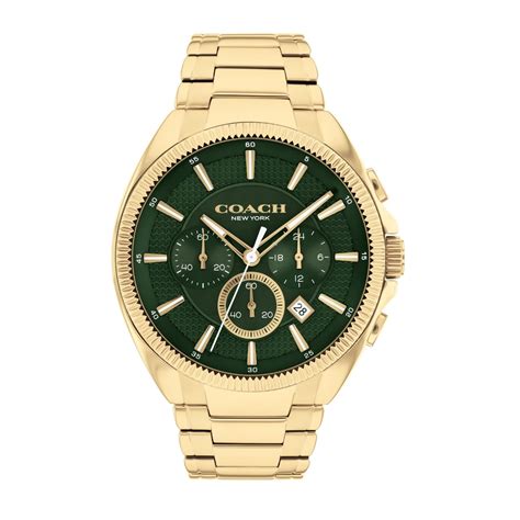 Coach Jackson Qtz Fashion Chrono Green Round Dial Men's Watch|Ionic ...