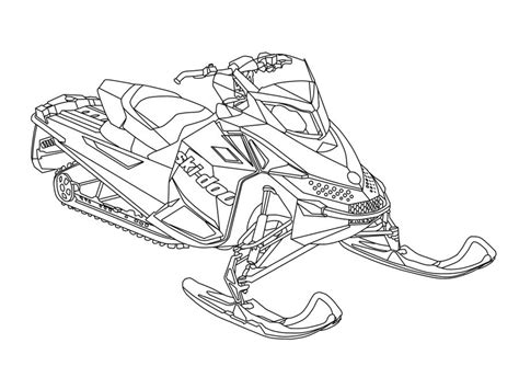 Snowmobiles - Free Coloring Pages