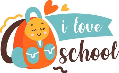 Premium Vector | I Love School Sticker