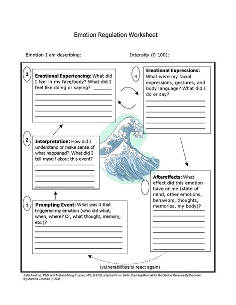 Free Printable Emotional Regulation Worksheets - Templates Printable