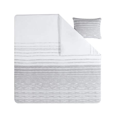 Abstract Stripe 3-Piece Gray Cotton King Comforter India | Ubuy