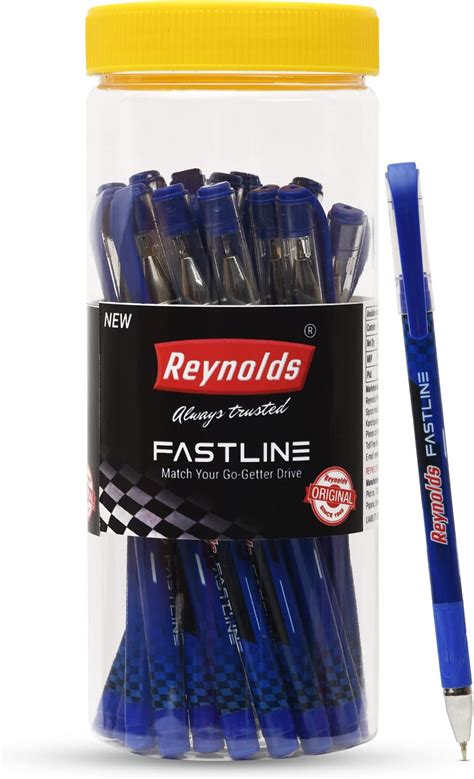 Reynolds FASTLINE 25CT JAR BLUE | Ball Point Pen Set With Comfortable ...
