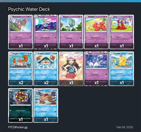 Psychic Water Deck - Pokémon TCG Pocket