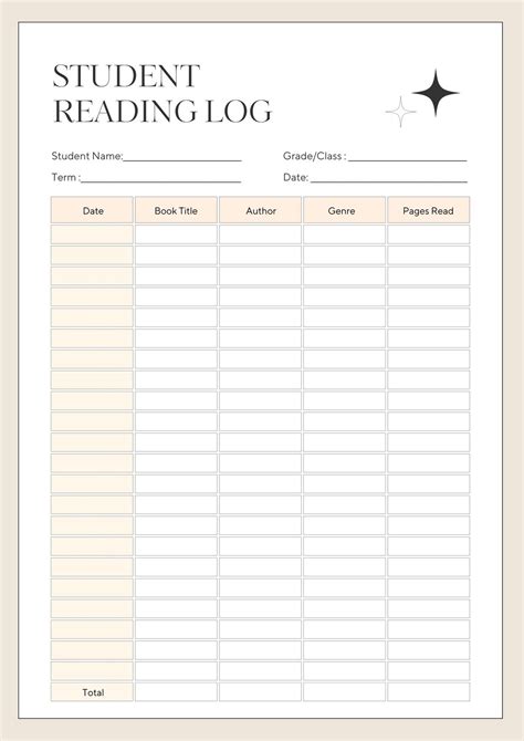 Printable Log Sheet Template