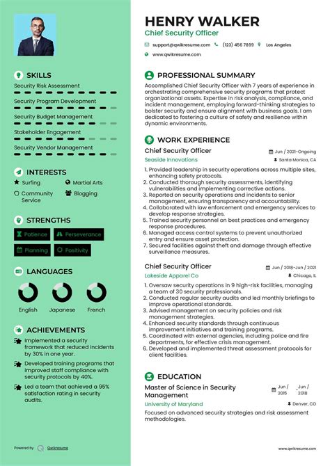 10+ Chief Security Officer Resume Samples & Templates for 2025