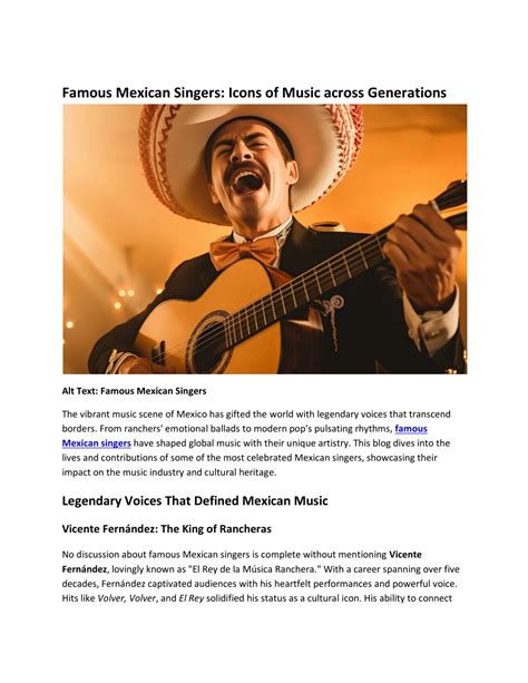 PPT - Famous Mexican Singers: Icons of Music across Generations ...