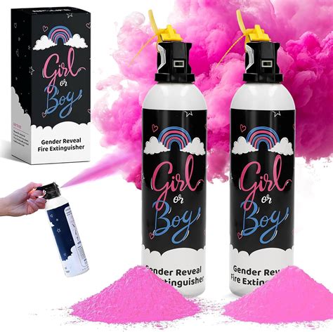 Amazon.com: Gender Reveal Fire Extinguisher - Two 10" Pink Smoke Spray ...