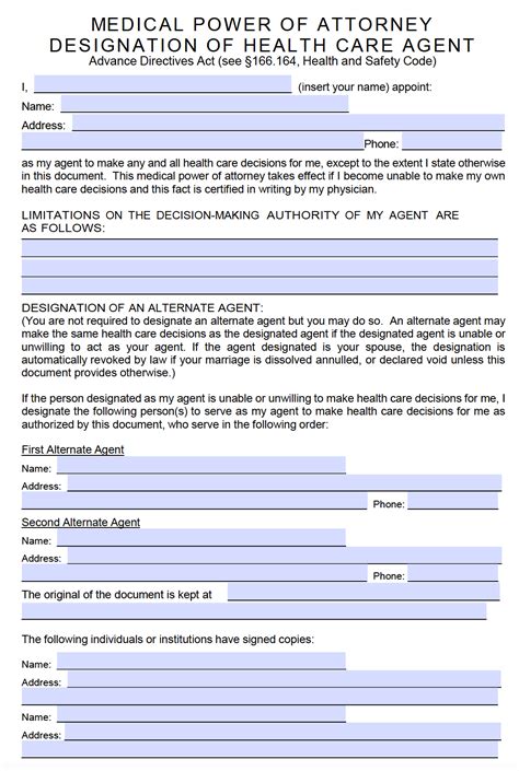 Free Texas Power Of Attorney Forms | PDF Templates