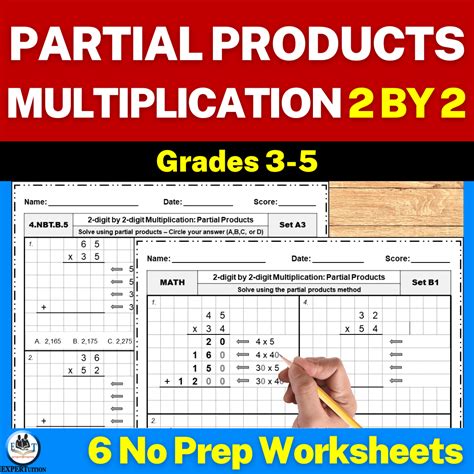 2 Digit by 2 Digit Partial Products Multiplication Worksheets ...