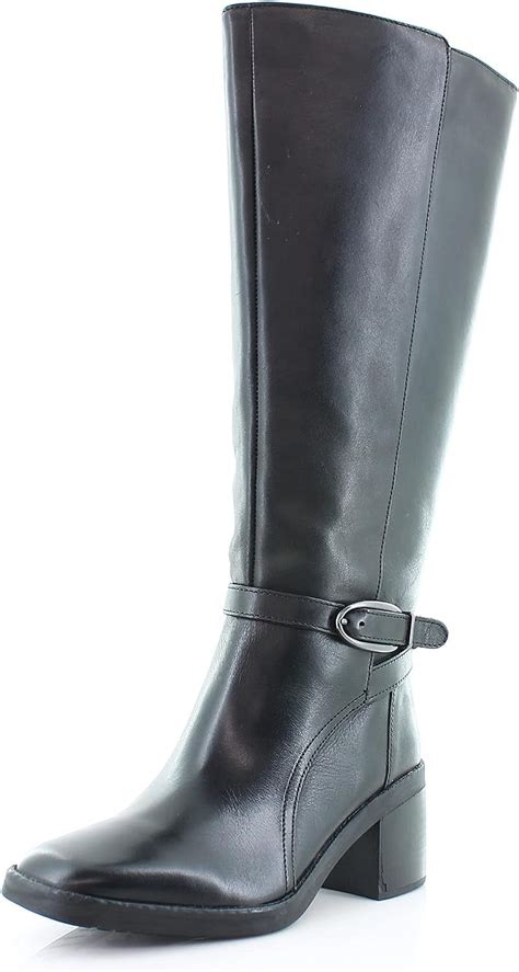 Naturalizer Women's Elliot Knee High Wide Calf Boots Black Leather1 8M ...