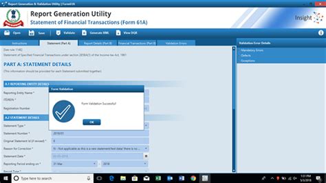 Income Tax – Form 61A filing (SFT) upload using General Utility