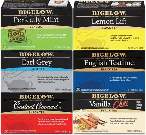 Amazon.com: Bigelow Tea Black Tea 6 Flavor Variety Pack, Caffeinated ...